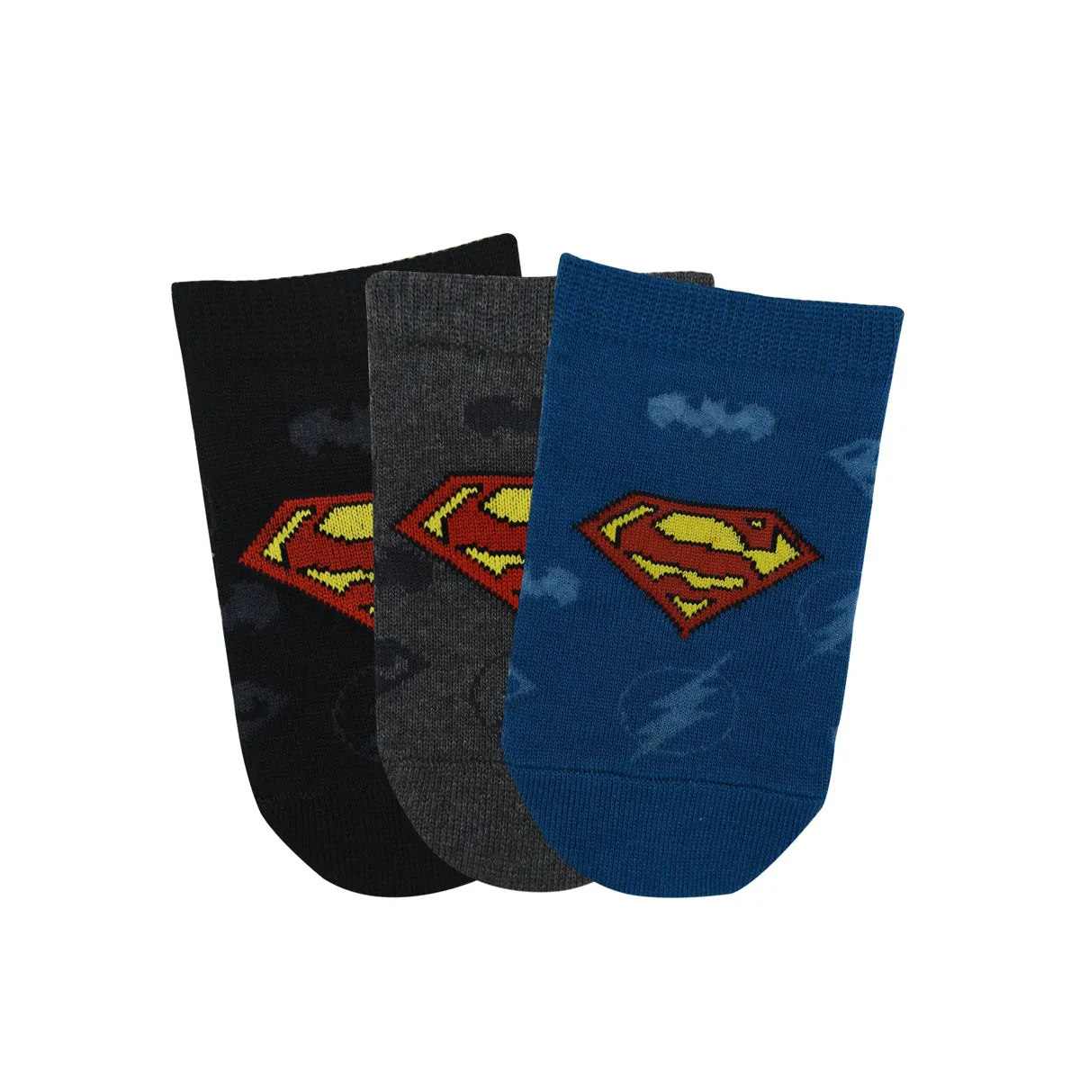 Justice League By Balenzia Low Cut Socks for Kids (Pack of 3 Pairs/1U)