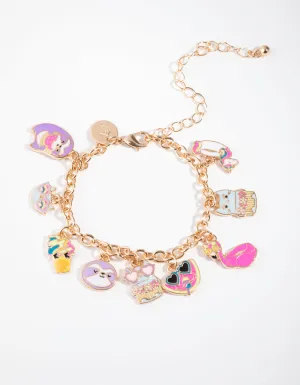 Kids Gold Multi Charm Bracelet