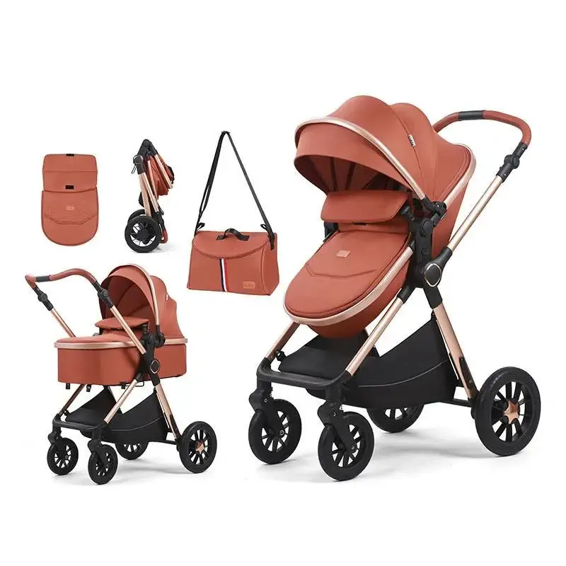 Luxury Compact Baby Carriage 4 In 1 Stroller