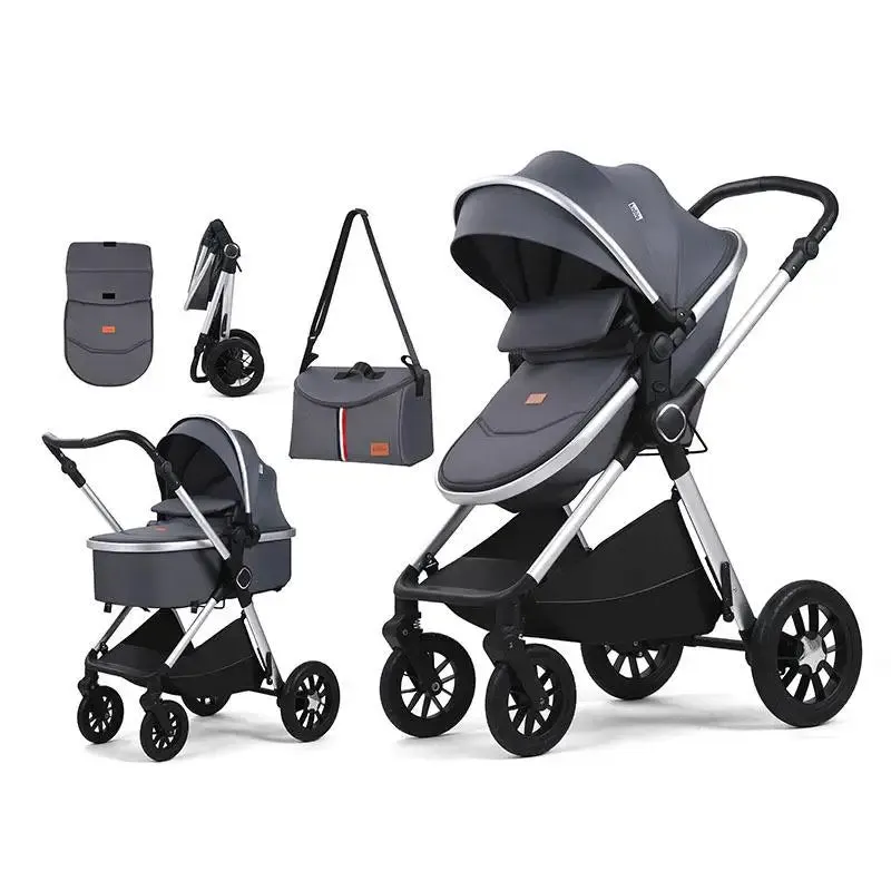 Luxury Compact Baby Carriage 4 In 1 Stroller