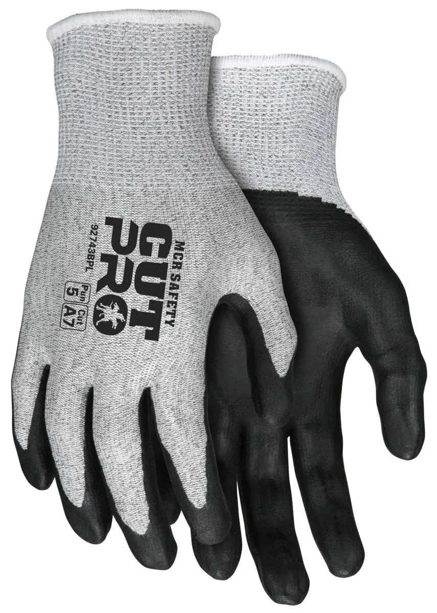 MCR Safety Cut Pro VP92743BP 13 Gauge HyperMax Shell Work Gloves, Gray Color, 1 Pair