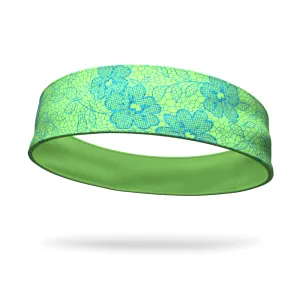 Metallic Garden Fashion and Neon Green Wicking Reversible Headband