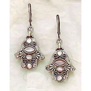 Michal Golan Soft Pink Hamsa Earrings