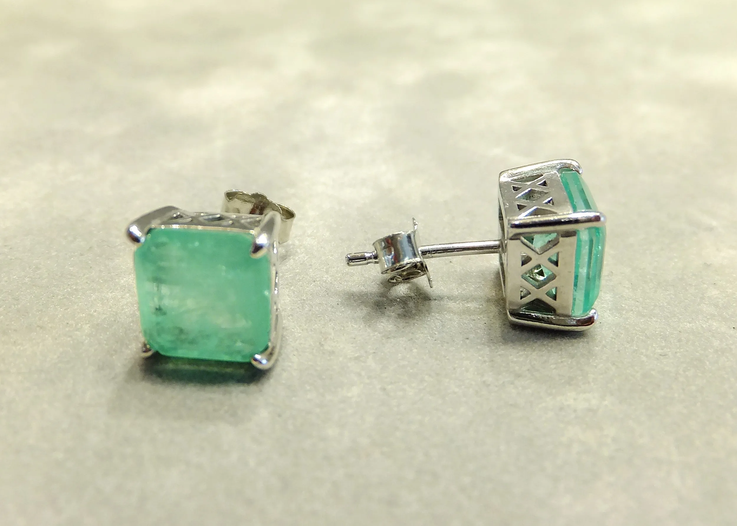 Mint Green Paraiba Tourmaline Stud earrings