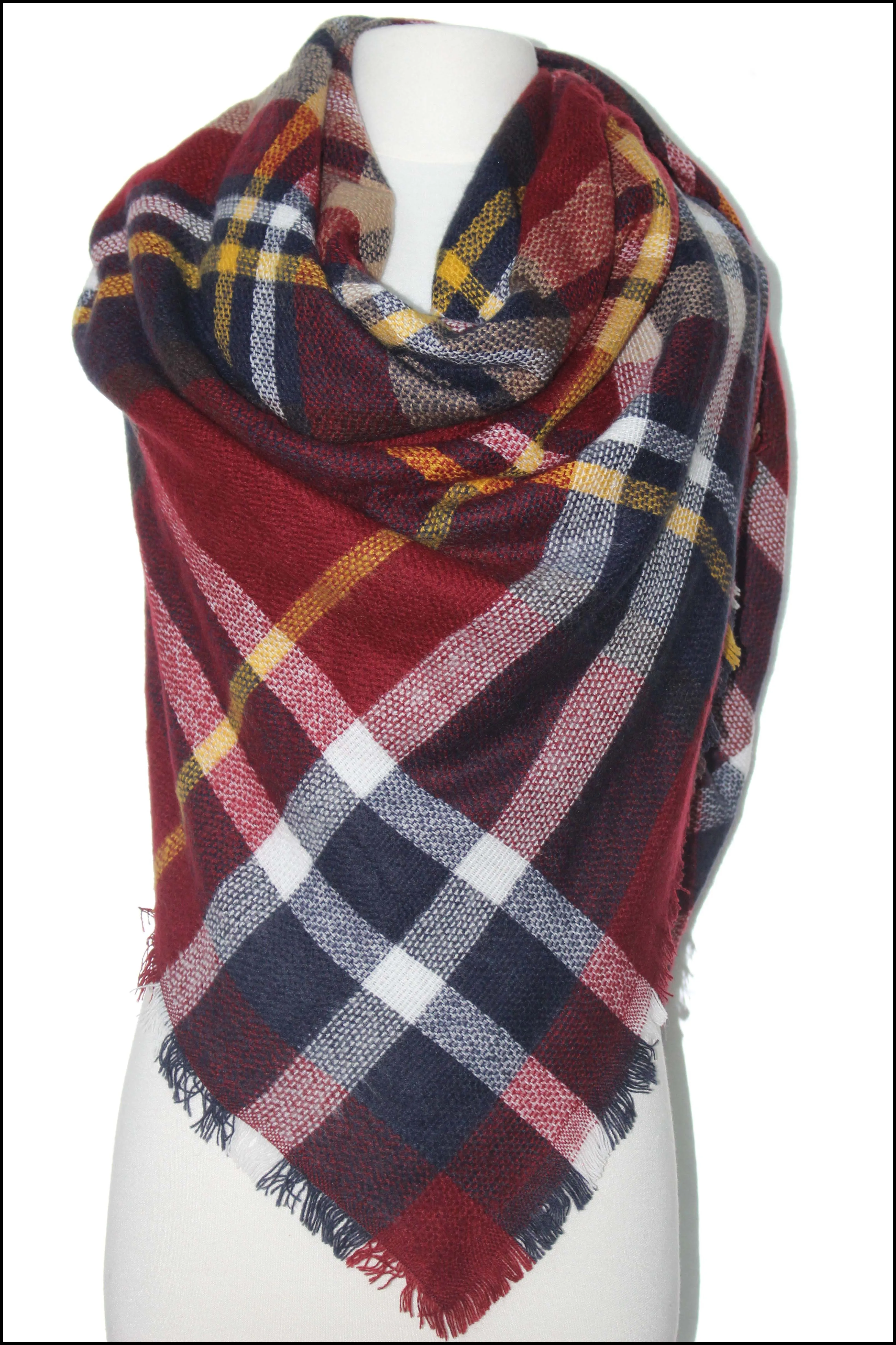 Multi-plaid Blanket Scarf