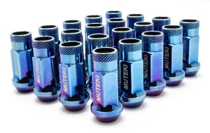 Muteki SR48 Lug Nuts Open End - Burned Blue Neon