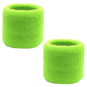 Neon Green Wrist Sweatbands - 2 Pack