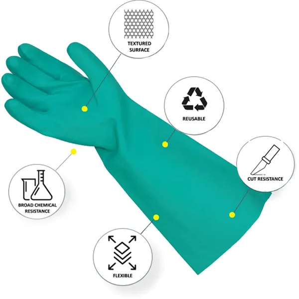 Nitrile 46’s – Elbow Length Heavy Duty Green Nitrile Glove