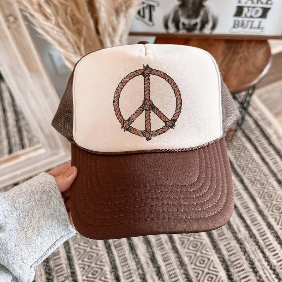 Online Exclusive | Rope Peace Trucker Cap in Brown