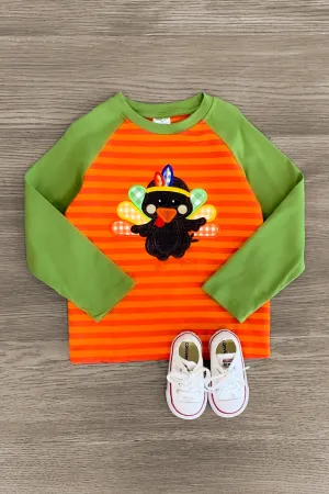 Orange Striped Turkey T-Shirt