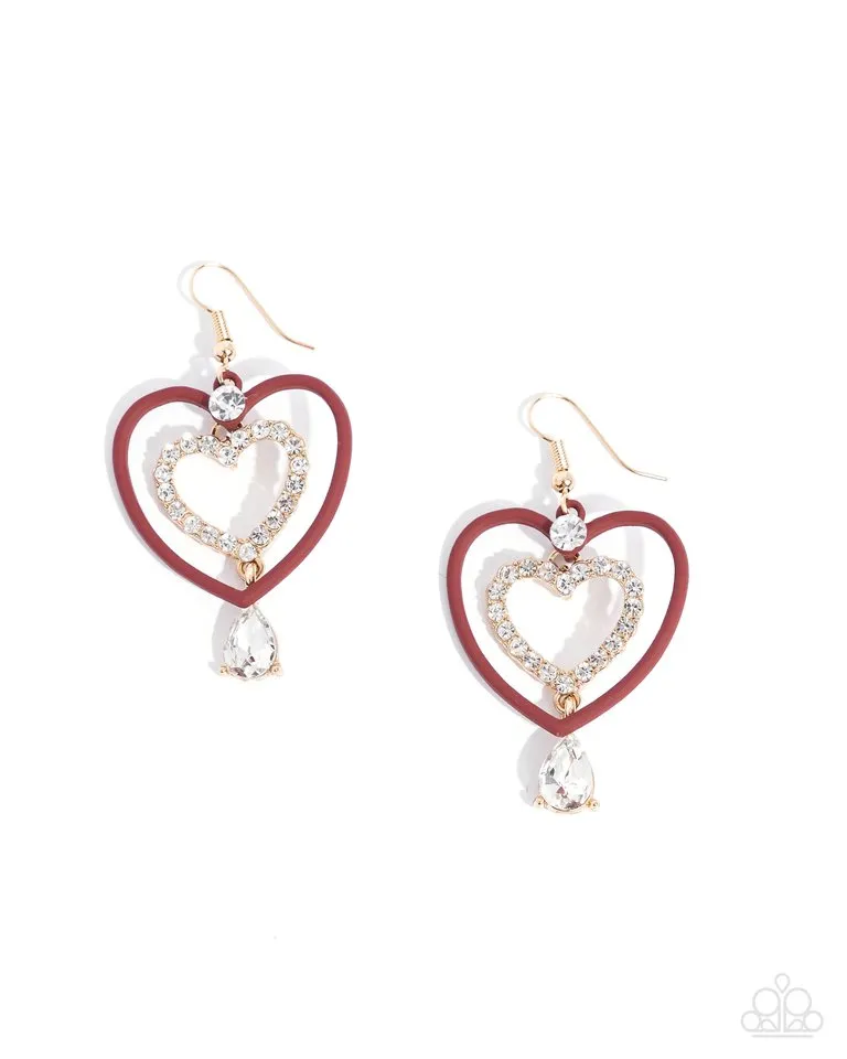 Paparazzi Earring ~ Soft and Sweet - Red