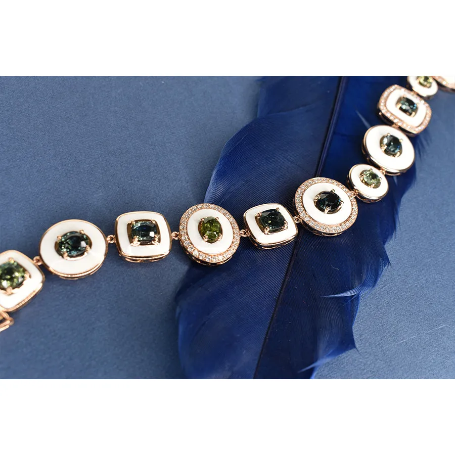 Parti Sapphire Enamel Bracelet