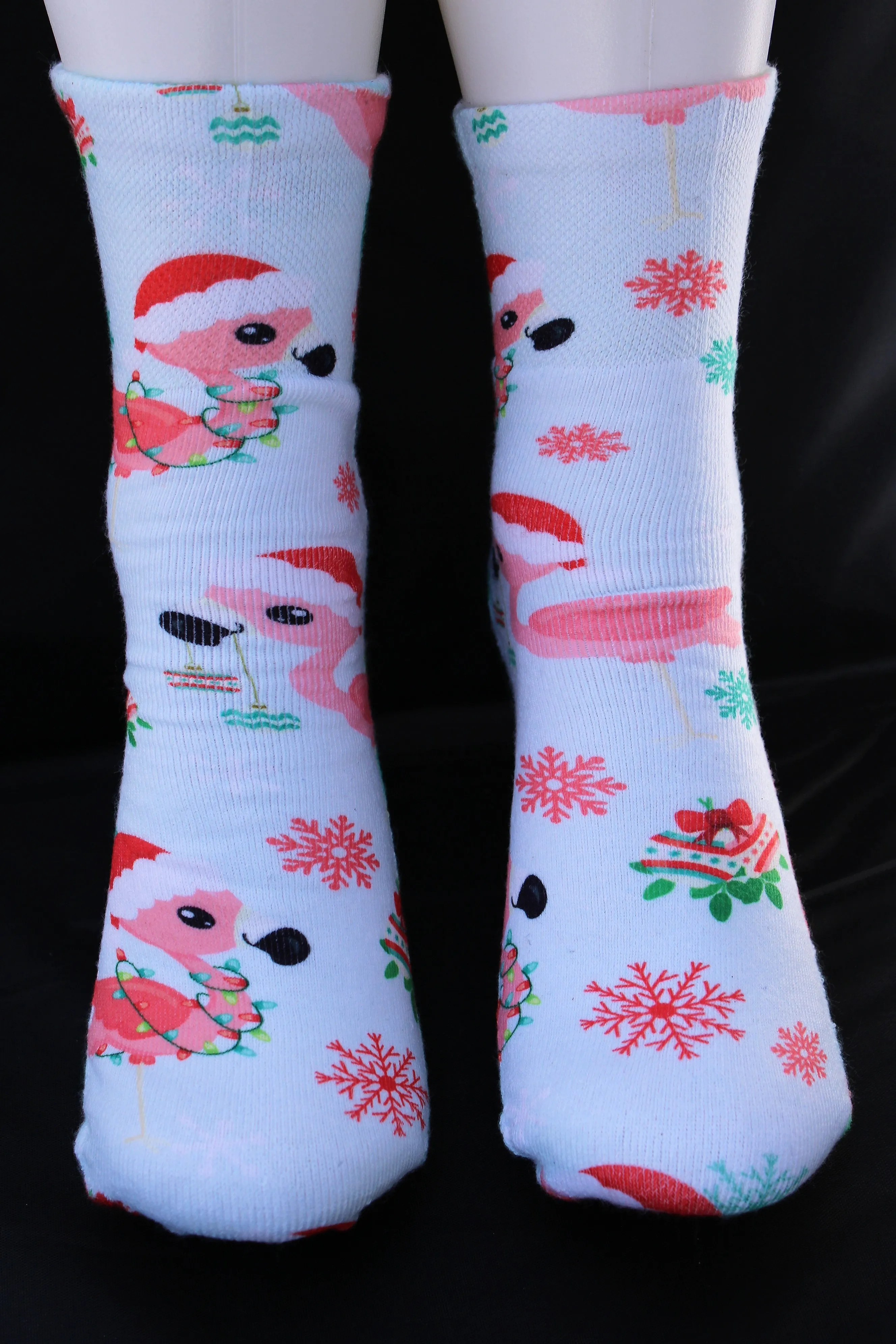 Pink Flamingos Christmas Socks