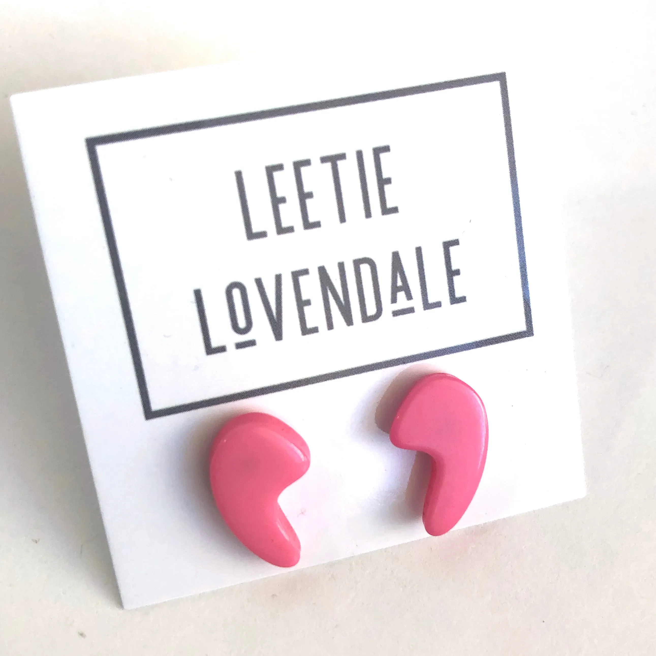 Pink Mod Swish Stud Earrings | for punctuation lovers