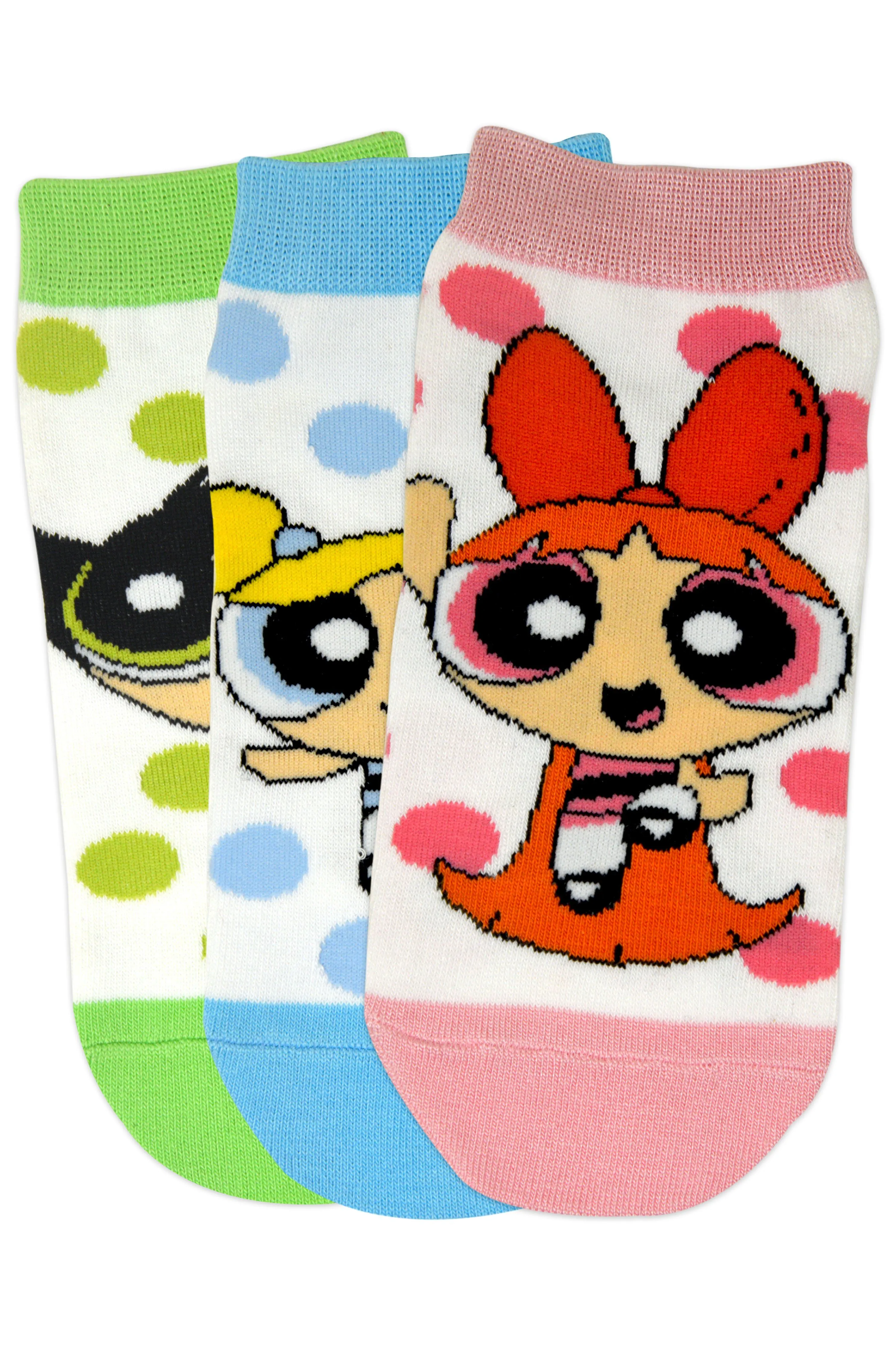 Powerpuff Girls By Balenzia Low Cut Socks for Kids (Pack of 3 Pairs/1U)(7-9 YEARS)