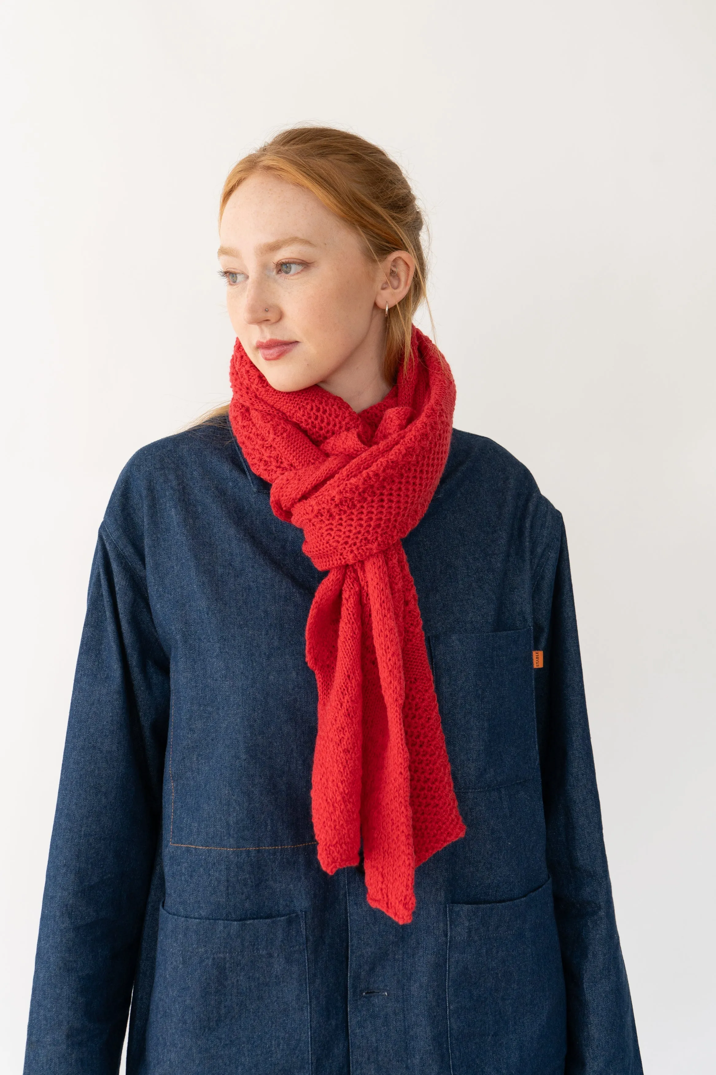 Red Small Merino Scarf