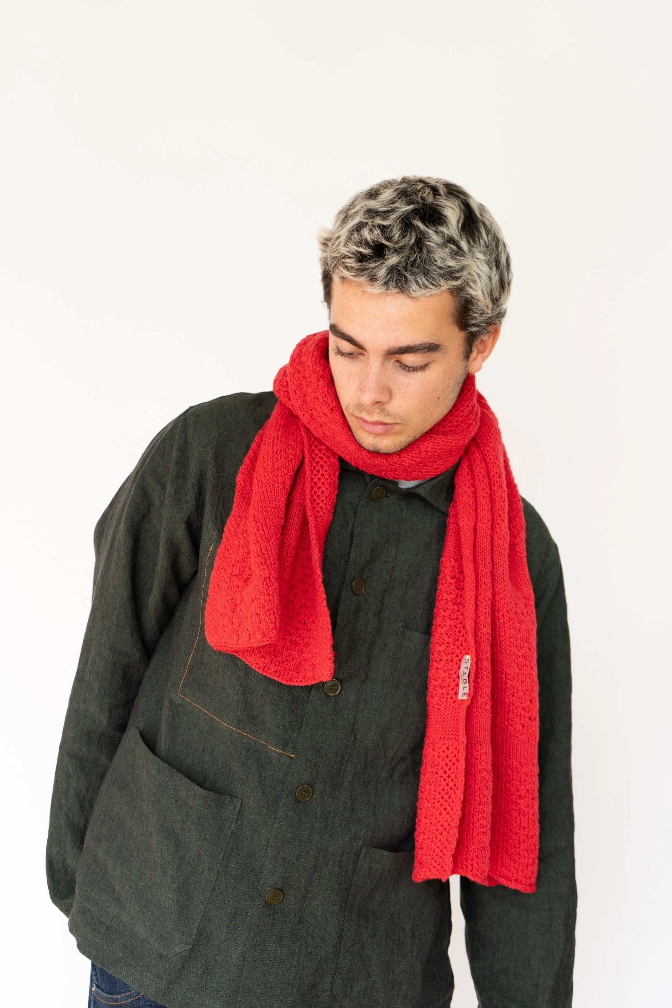 Red Small Merino Scarf