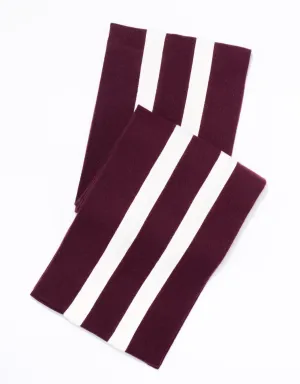 SCHOOLBOY MUFFLER - BURGUNDY/WHITE