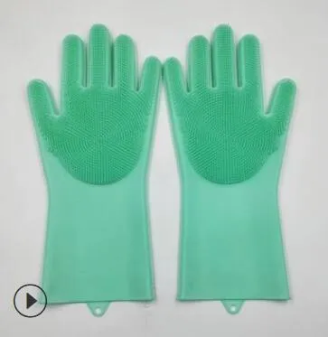 Silicone Heat-resistant Cleaning Brush Scrubbing Gloves