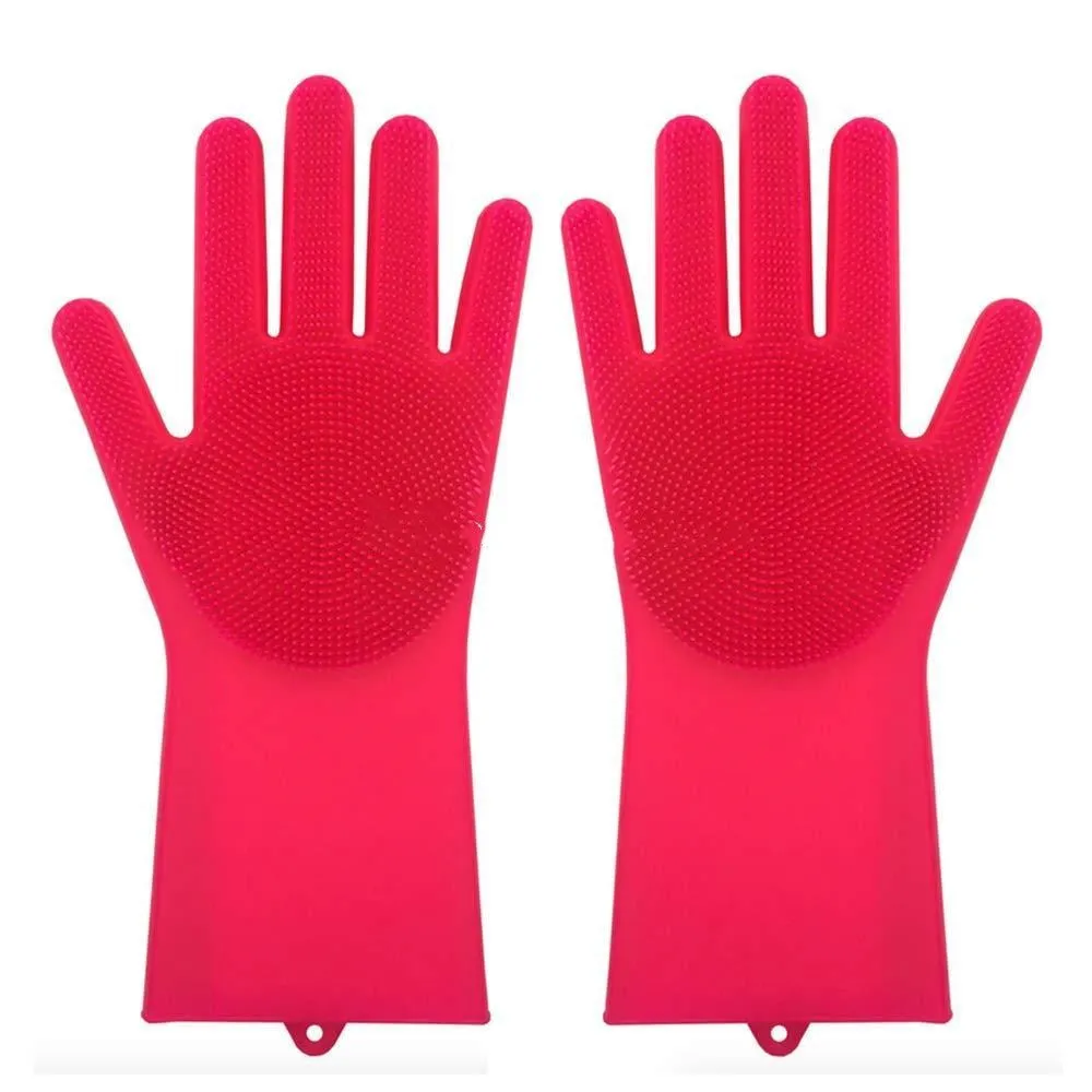 Silicone Heat-resistant Cleaning Brush Scrubbing Gloves