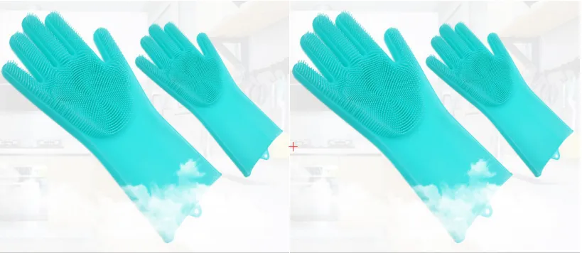 Silicone Heat-resistant Cleaning Brush Scrubbing Gloves