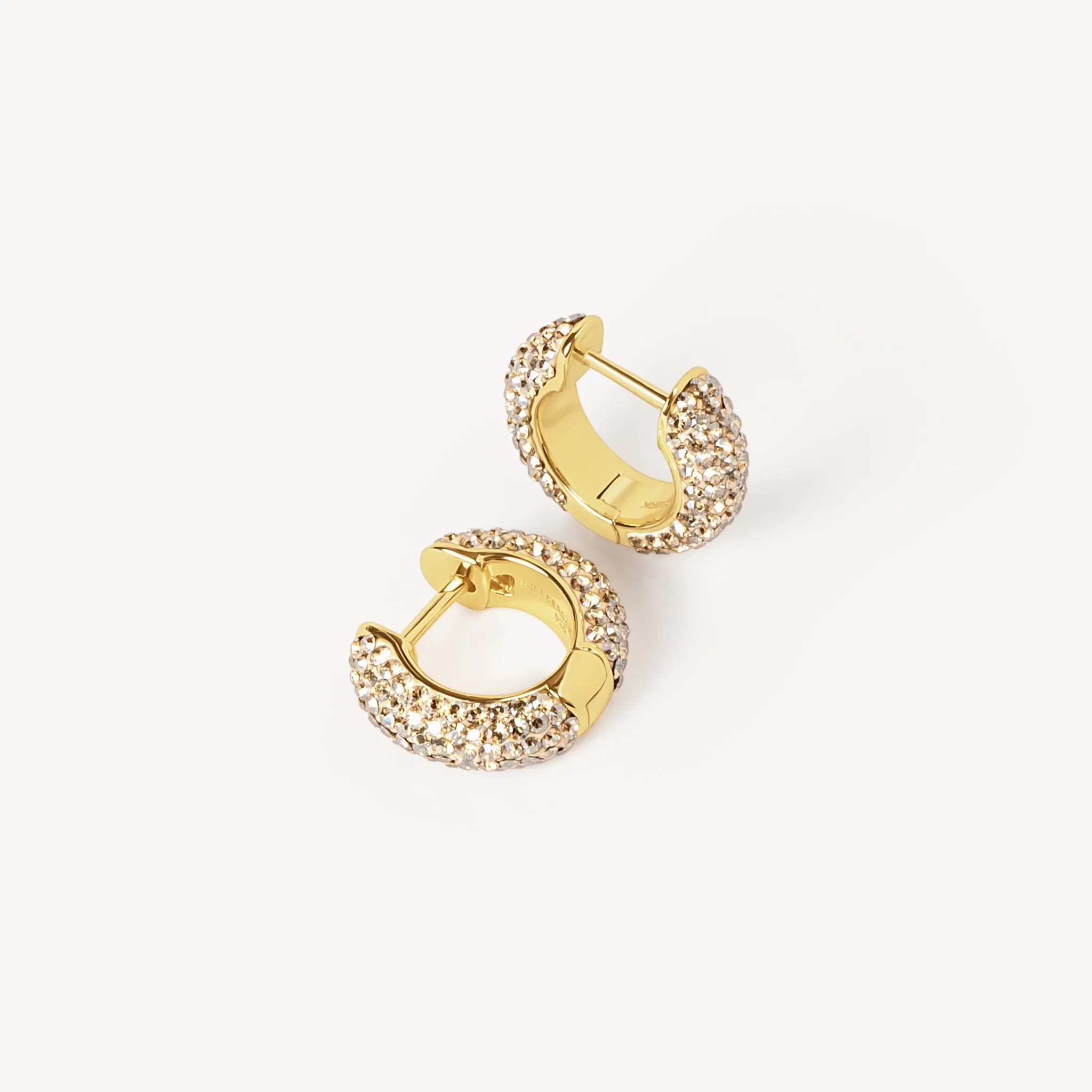 Soft Gold Small Sparkle Hoop Earrings