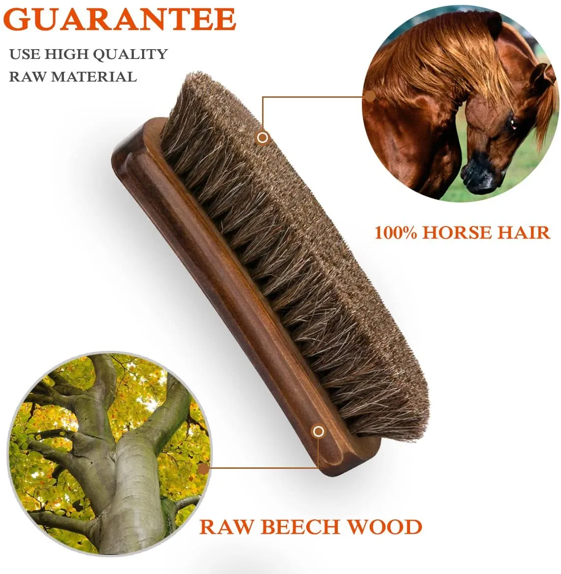 TAKAVU 6.7" Horsehair Shoe Shine Brush