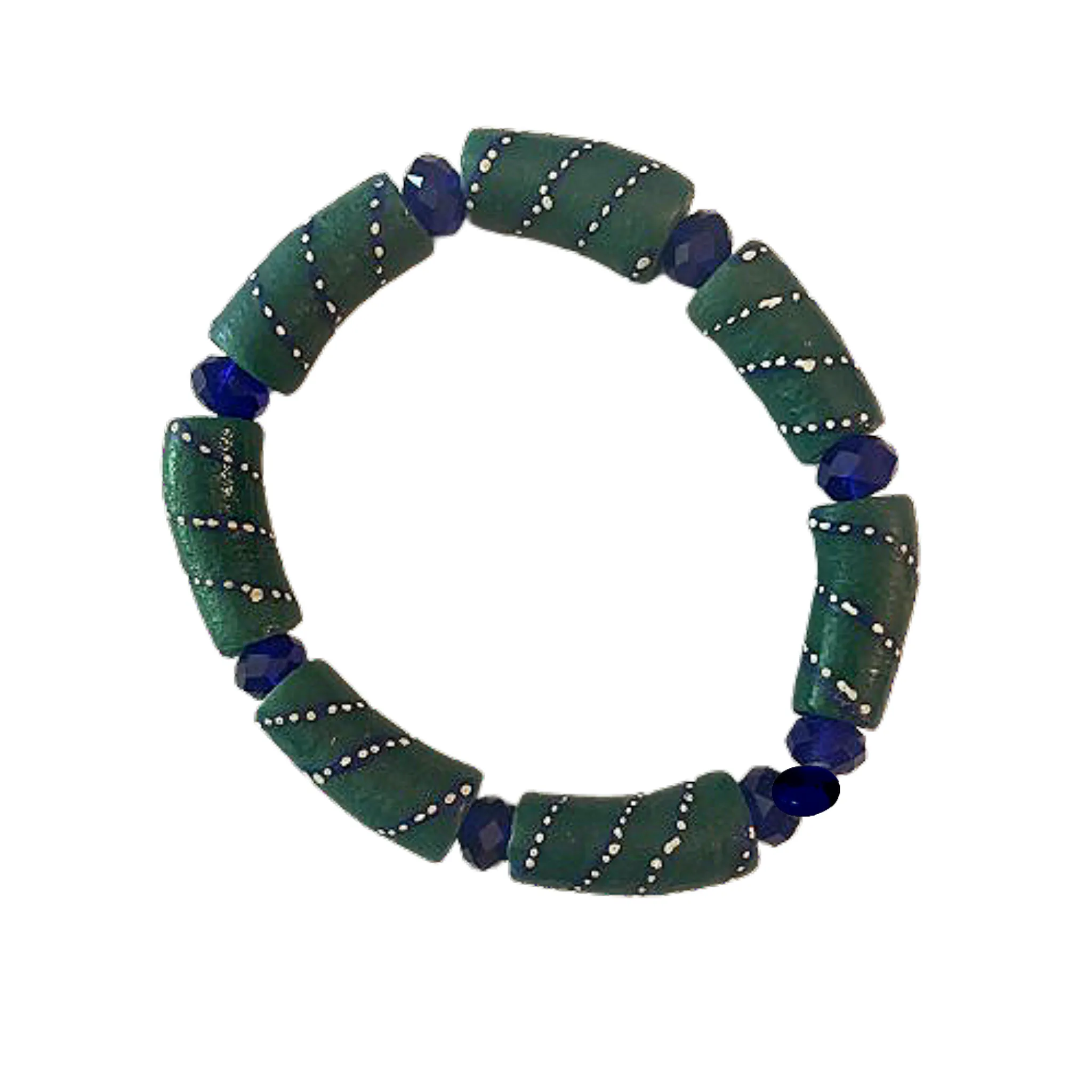 Teal Navy and White Bella Africa Bracelet