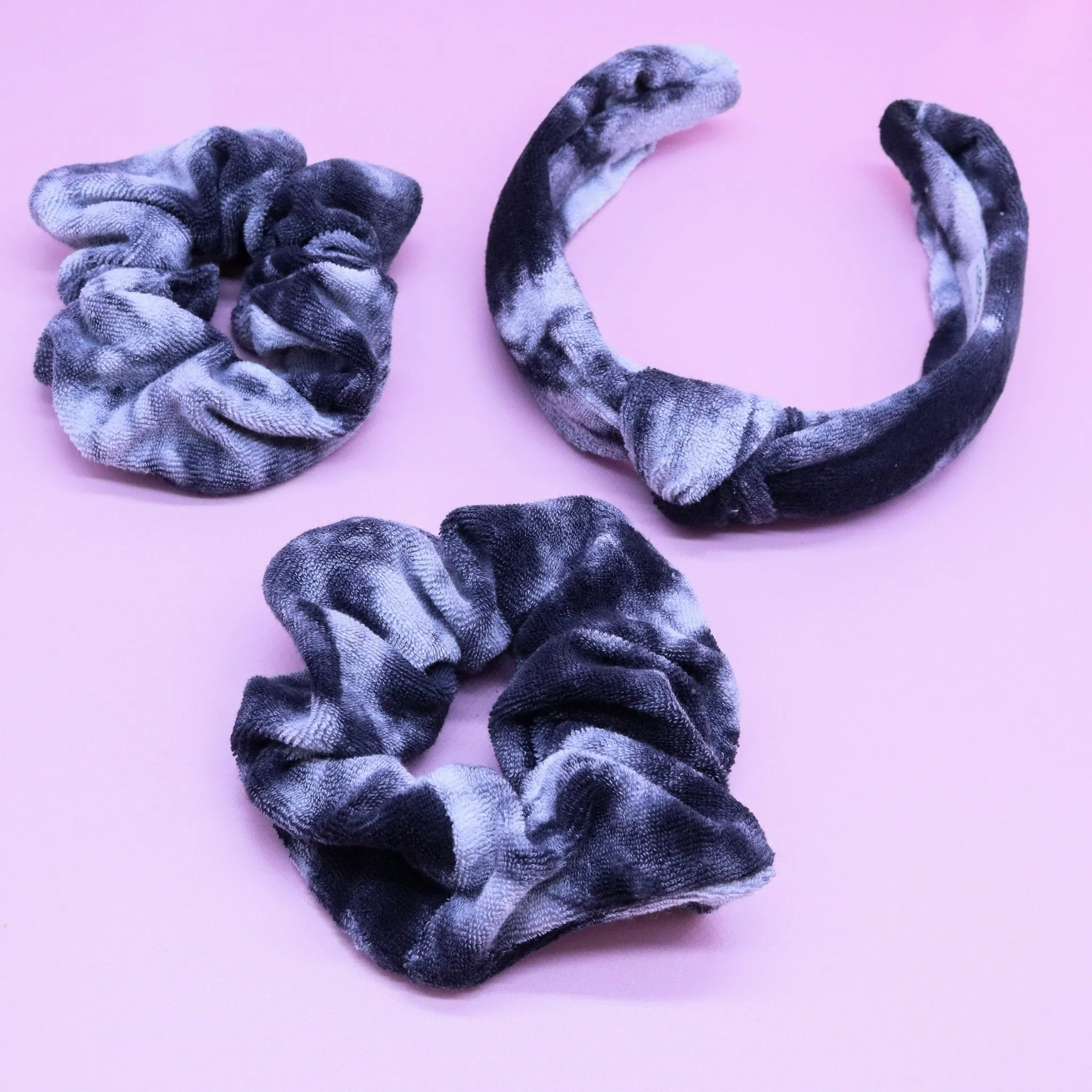 Terry Cloth Knot Spa Headband and Scrunchie Wristbands