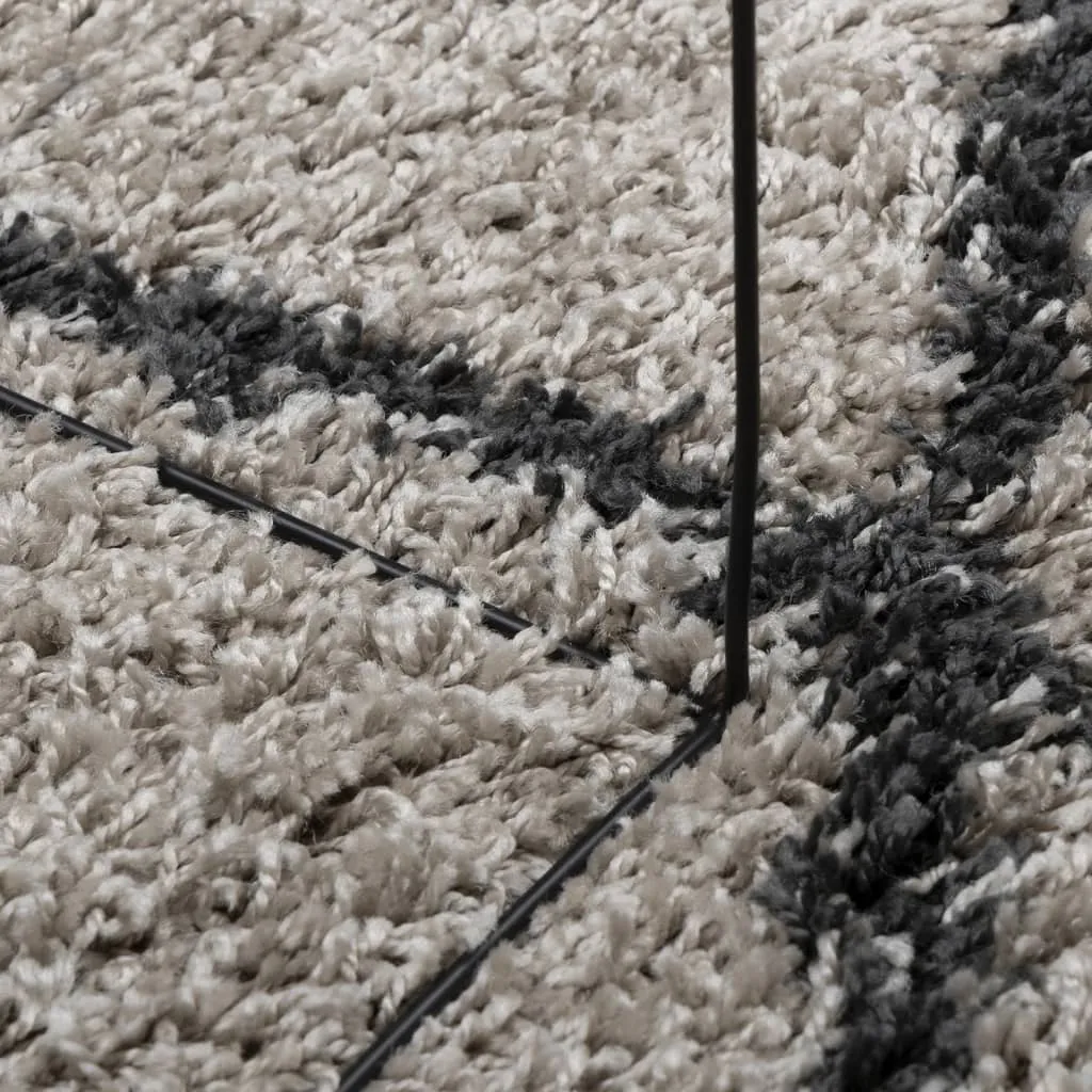 vidaXL Shaggy Rug PAMPLONA - Premium High Pile Rug, Beige & Anthracite, Ø 280 cm - Luxurious Comfort for Your Home