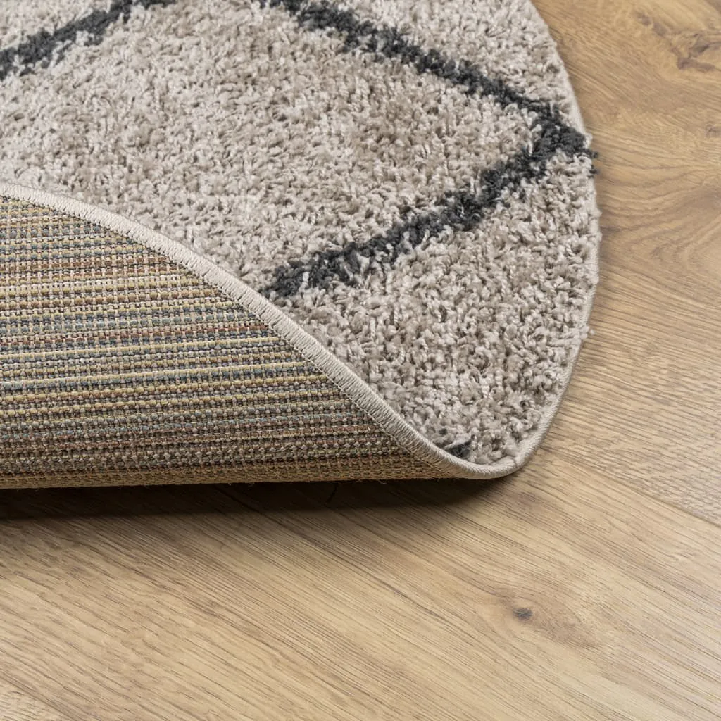 vidaXL Shaggy Rug PAMPLONA - Premium High Pile Rug, Beige & Anthracite, Ø 280 cm - Luxurious Comfort for Your Home