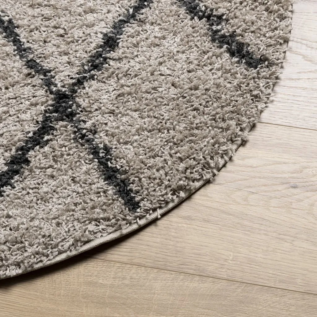 vidaXL Shaggy Rug PAMPLONA - Premium High Pile Rug, Beige & Anthracite, Ø 280 cm - Luxurious Comfort for Your Home