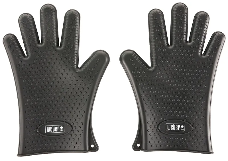 Weber 7017 Grilling Gloves, L, Silicone, Black :PR: QUANTITY: 1