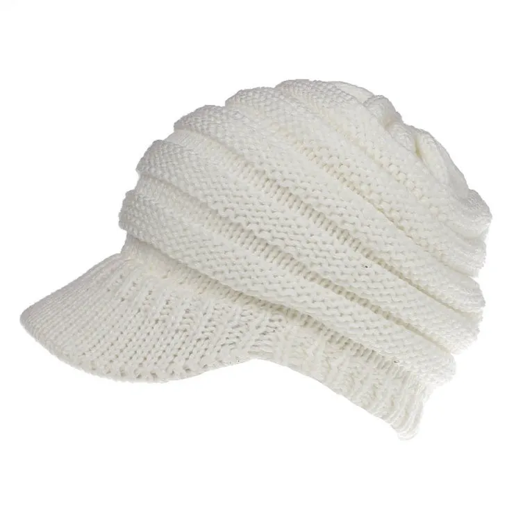 Women Soft Knitted Ponytail Beanies