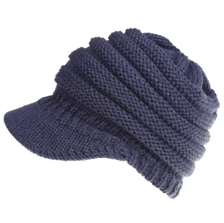 Women Soft Knitted Ponytail Beanies