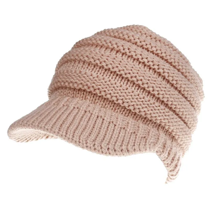 Women Soft Knitted Ponytail Beanies