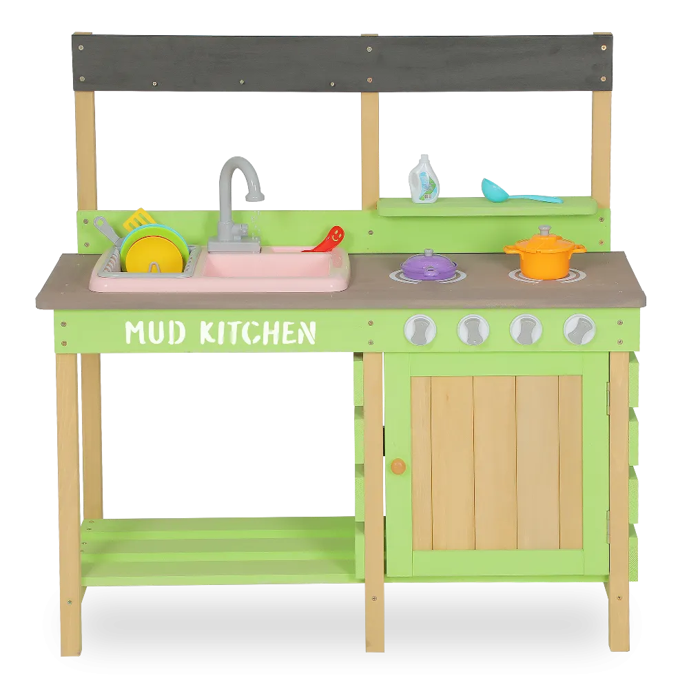 Wooden Play Kitchen Set Mud Kitchen Pretend Play