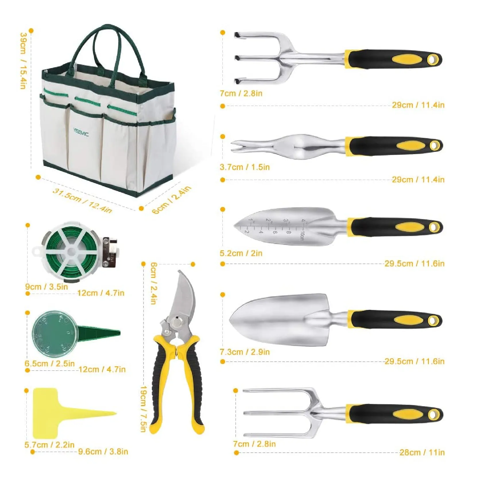 Yissvic Garden Tools Set 13 Pieces Gardening